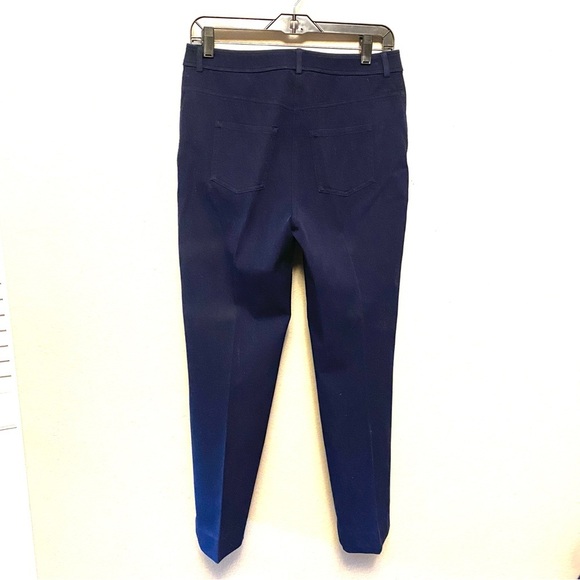 St. John Yellow Label Navy Blue Straight Leg Casual Pant, Womens Size 4 Small - Picture 3 of 11